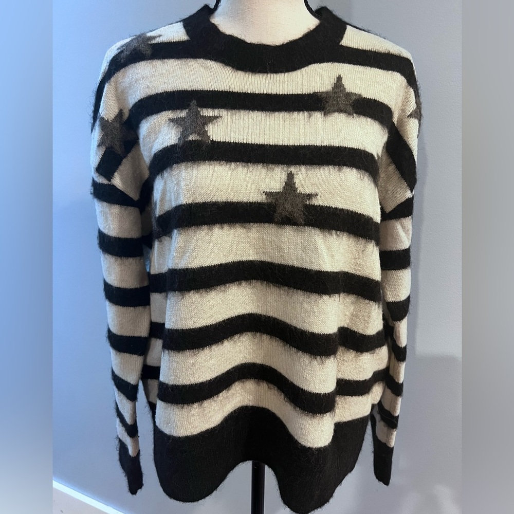 All Saints Black and White Star Sweater